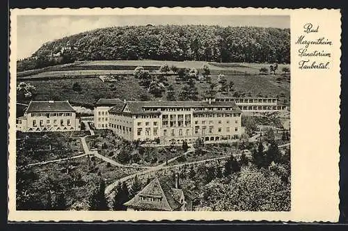 AK Bad Mergentheim, Teilansicht Sanatorium Taubertal aus der Vogelschau