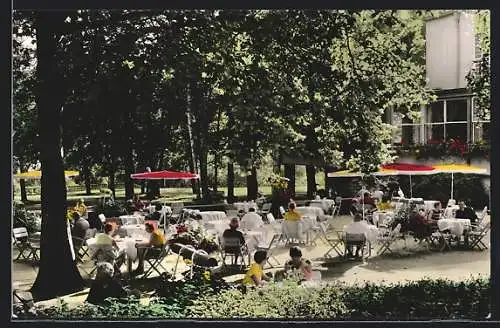 AK Bad Mergentheim, Café am Kursaal mit Park