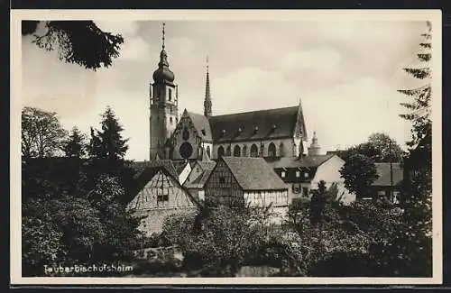 AK Tauberbischofsheim, Teilansicht mit Kirche