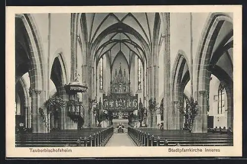 AK Tauberbischofsheim, Stadtpfarrkirche, Innenansicht