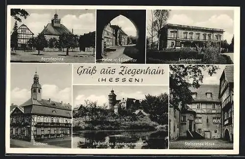 AK Ziegenhain /Hessen, Paradeplatz, Landratsamt, Rathaus