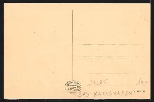 AK Carlshafen a. d. Weser, Hafenplatz und Hugenottenturm aus der Vogelschau