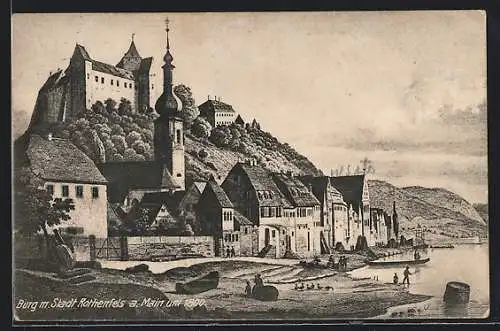AK Rothenfels / Main, Burg mit Stadt