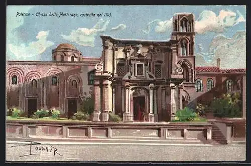Künstler-AK Palermo, Chiesa della Martorana, costruita nel 1143