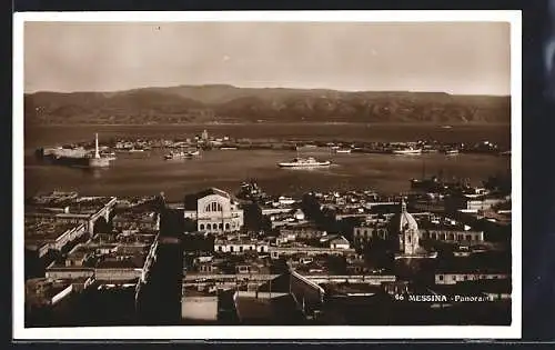 AK Messina, Blick über den Hafen zum Festland