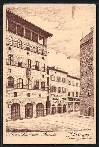 Künstler-AK Firenze, Palazzo Davanzati, Dancing Raiola Chez Moi