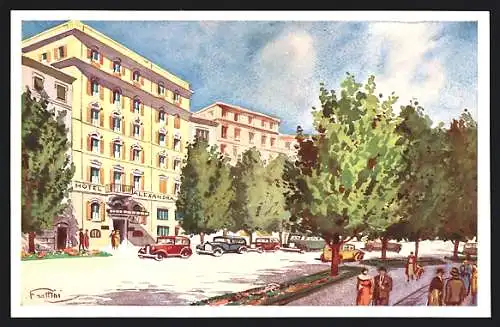 Künstler-AK Roma, Hotel Alexandra, Via Vittorio Veneto 18