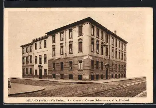 AK Milano, Via Panizza 15, Kloster d. Grauern Schwestern v. d. h. Elisabeth