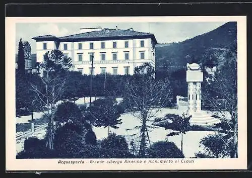 AK Acquasparta, Grande albergo Amerino e monumento al Caduti