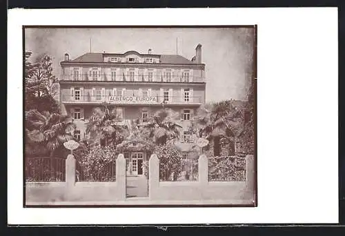 AK Bozen, Hotel Europa mit Palmengarten