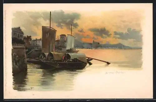 Künstler-AK Arona, il Porto