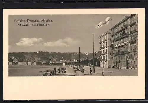 AK Naples, Pension Francaise Maurice, Via Partenope