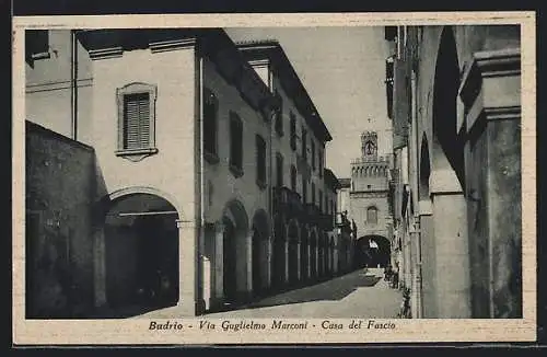 AK Budrio, Via Guglielmo Marconi, Casa del Fascio