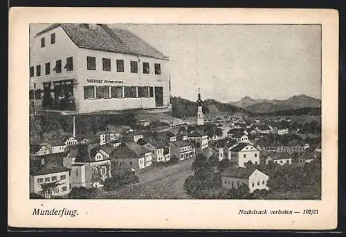 AK Munderfing, Teilansicht mit Werndl`s Warenhaus