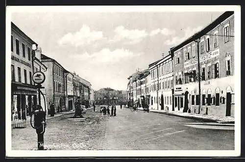 AK Mauerkirchen, Strassenpartie mit Gasthof