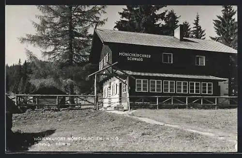 AK Mönichkirchen /N.-Ö., Partie am Gasthof Mönichkirchner Schwaig