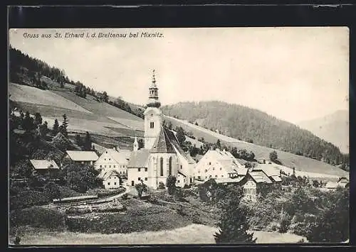 AK Breitenau am Hochlantsch, St. Erhard i. d. Breitenau, Blick auf die Kirche