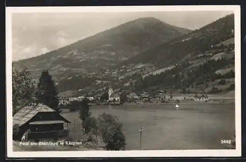 AK Feld am Brennsee /Kärnten, Ortsansicht mit Seeufer