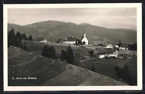 AK St. Anna ob Obdach, Ortsansicht aus der Vogelschau