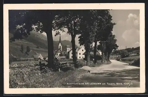 AK St. Johann am Tauern, Strassenpartie zum Ort