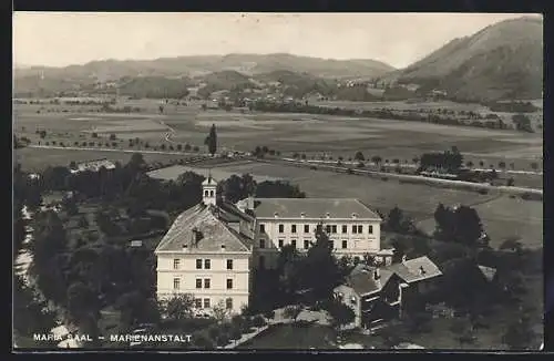 AK Maria Saal, Marienanstalt aus der Vogelschau