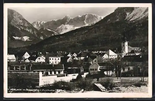 AK Ferlach i. Rosental, Blick über die Dächer der Stadt mit Koschutta