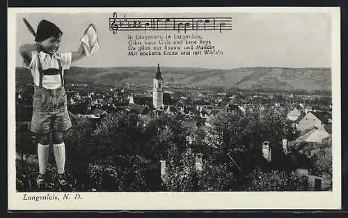 AK Langenlois /N. D., Blick über die Dächer, Liedtext
