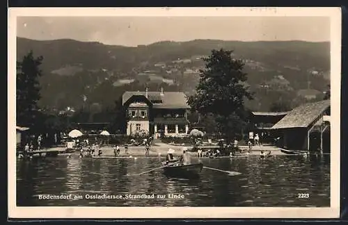 AK Bodensdorf am Ossiachersee, Strandbad zur Linde