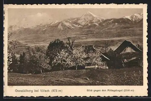 AK Villach, Oswaldiberg mit Mittagskogel