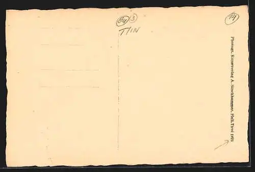 AK Hall /Tirol, Strassenpartie mit Rathaus