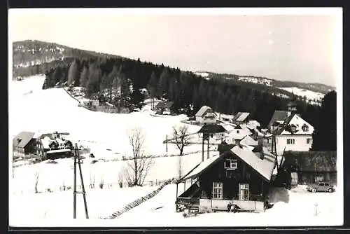 AK St. Wolfgang-Kienberg, Ortspartie im Schnee