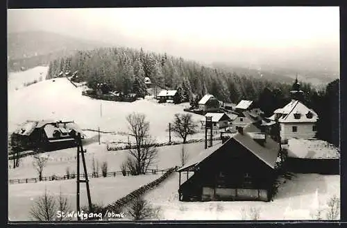 AK St. Wolfgang-Kienberg, Ortsansicht im Winter