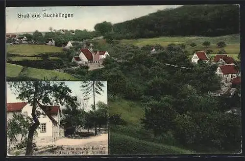AK Buchklingen / Odenwald, Gasthaus zum grünen Baum, Panorama