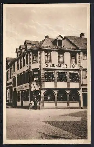 AK Eltville a. Rhein, Strassenpartie am Gasthaus Rheingauer Hof
