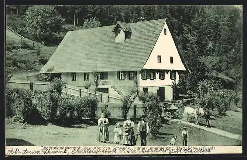 AK Hinter-Lehengericht /Bad. Schwarzwald, Anwohner vor dem Obersteigenbachhof, Inh. Andreas Schwenk