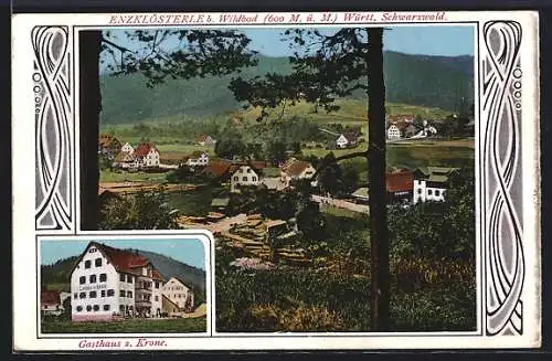 AK Enzklösterle b. Wildbad, Das Gasthaus zur Krone, Gesamtansicht