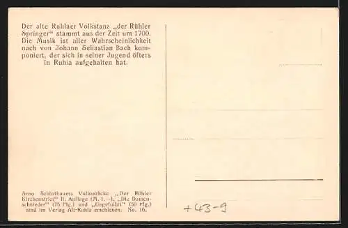 AK Ruhla, Anwohner in Tracht beim Volkstanz Der Rühler Springer