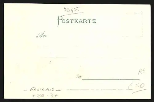 Passepartout-Lithographie Freudenstadt, Gasthaus Friedrichshöhe und Aussichtsturm, Wappen