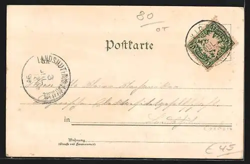 Lithographie München-Thalkirchen, zwei Panoramas