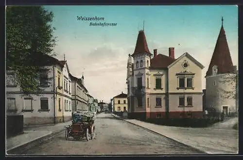 AK Weissenhorn, Blick in die Bahnhofstrasse