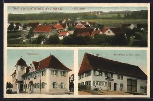 AK Unterbichtlingen, Handlung v. Jos. Mors, Schulhaus, Gesamtansicht