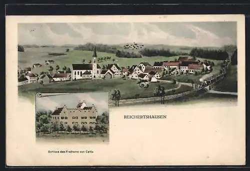 Künstler-AK sign. Hans Pernat: Reichertshausen, Schloss des Freiherrn von Cetto, Gesamtansicht