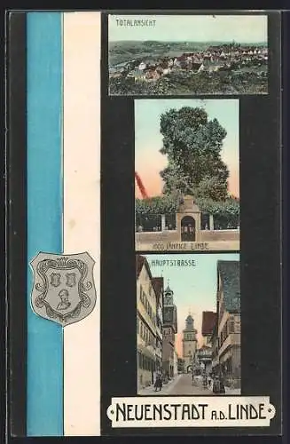 AK Neuenstadt a. d. Linde, 1000jährige Linde, Hauptstrasse, Totalansicht