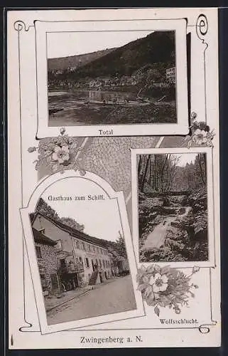 AK Zwingenberg a. N., Gasthaus zum Schiff, Wolfsschlucht