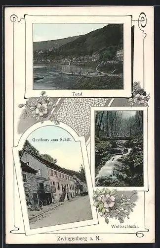 AK Zwingenberg a. N., Gasthaus zum Schiff, Wolfsschlucht