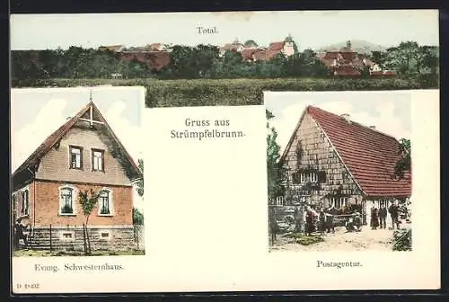 AK Strümpfelbrunn, Totalansicht, Postagentur, Evangelisches Schwesternhaus