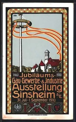 AK Sinsheim a. E., Gau-Gewerbe- & Industrie Ausstellung 1910