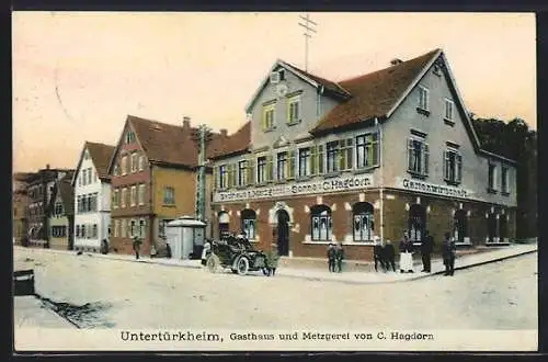 AK Untertürkheim, Gasthaus und Metzgerei v. C. Hagdorn