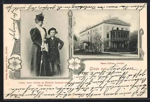 AK Louise, Fürstin zu Waldeck-Pyrmont nebst Prinz Wolrad, Neues Schloss Arolsen