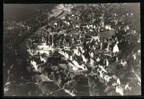 Fotografie unbekannter Fotograf, Ansicht Schwäbisch Hall, Fliegeraufnahme der Stadt